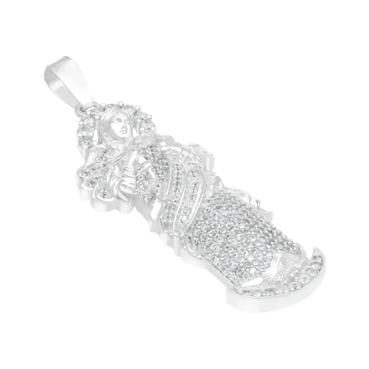 Dije Plata 925 Virgen Desatanudos Detallado Zirconia - Imagen 3