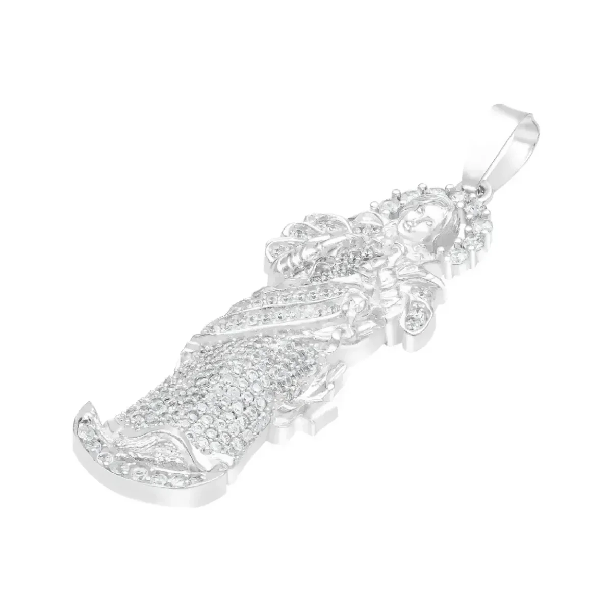 Dije Plata 925 Virgen Desatanudos Detallado Zirconia - Imagen 4