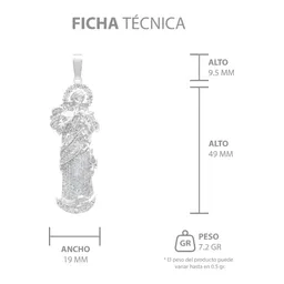 Dije Plata 925 Virgen Desatanudos Detallado Zirconia - Imagen 7