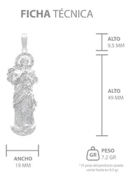Dije Plata 925 Virgen Desatanudos Detallado Zirconia - Imagen 7