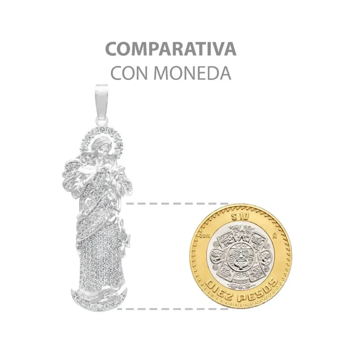 Dije Plata 925 Virgen Desatanudos Detallado Zirconia - Imagen 9