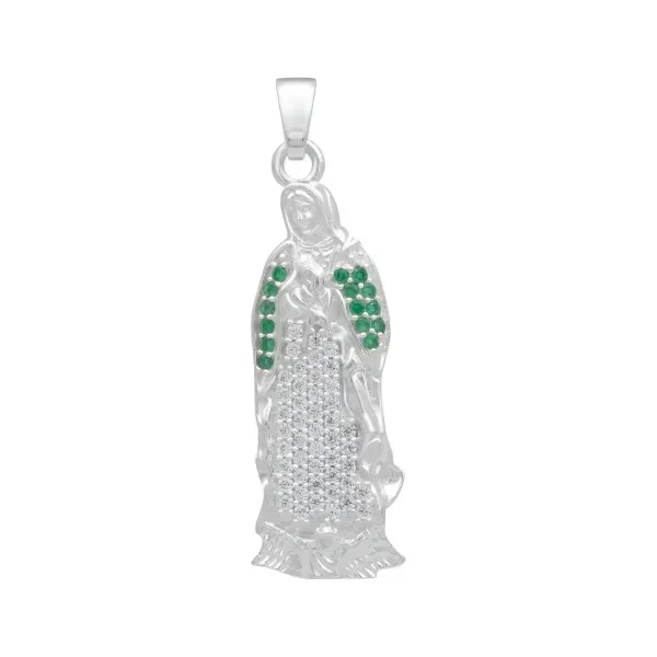 Dije Plata 925 Virgen Guadalupe con Zirconia Brillante - Imagen 1