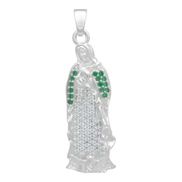 Dije Plata 925 Virgen Guadalupe con Zirconia Brillante - Imagen 1