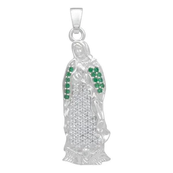Dije Plata 925 Virgen Guadalupe con Zirconia Brillante - Imagen 1