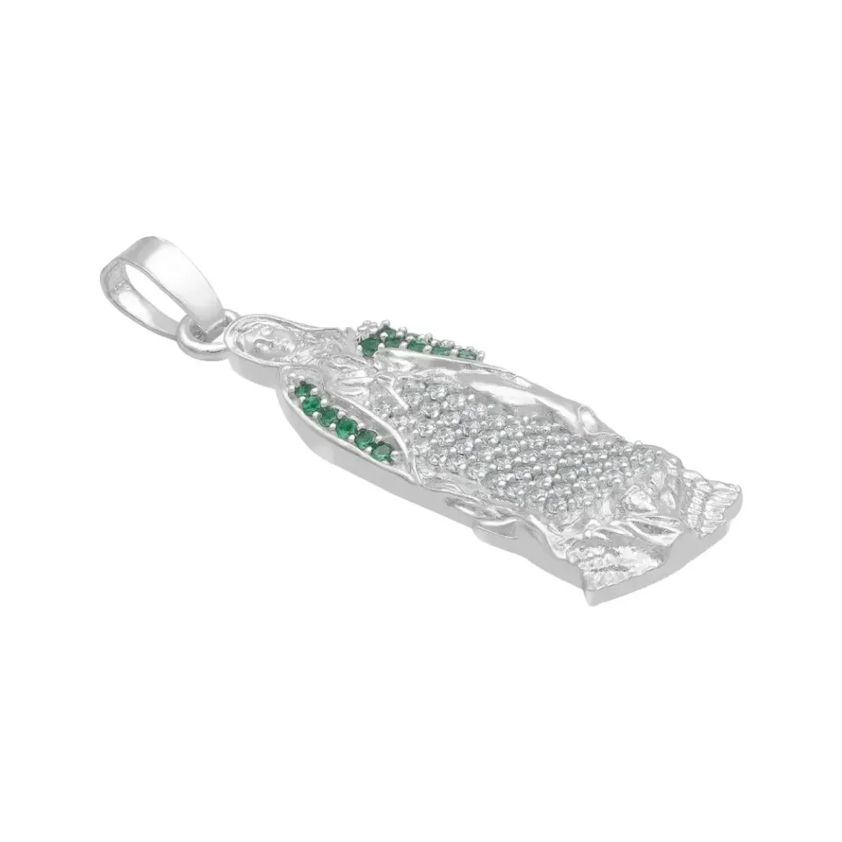 Dije Plata 925 Virgen Guadalupe con Zirconia Brillante - Imagen 3