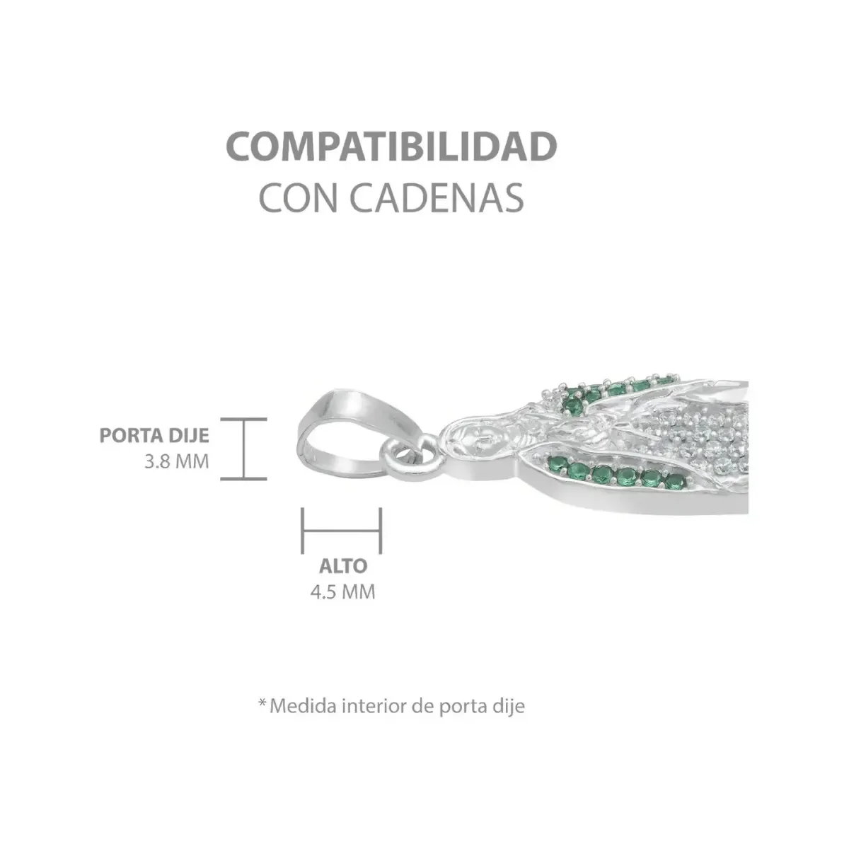 Dije Plata 925 Virgen Guadalupe con Zirconia Brillante - Imagen 6