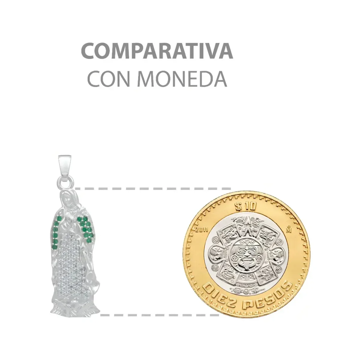 Dije Plata 925 Virgen Guadalupe con Zirconia Brillante - Imagen 8