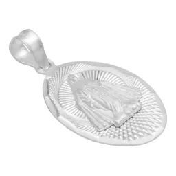 Dije Plata 925 Virgen Milagrosa Ovalado Diamantado - Imagen 2