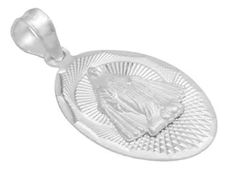 Dije Plata 925 Virgen Milagrosa Ovalado Diamantado - Imagen 2