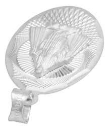 Dije Plata 925 Virgen Milagrosa Ovalado Diamantado - Imagen 4