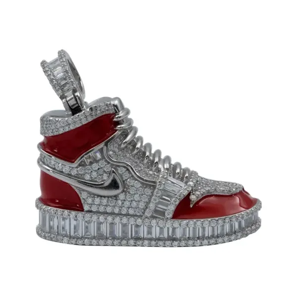 Dije Plata Esterlina 925 Tenis Italiano con Zirconia Roja Unisex - Imagen 1