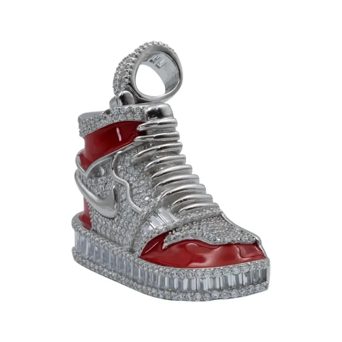 Dije Plata Esterlina 925 Tenis Italiano con Zirconia Roja Unisex - Imagen 2