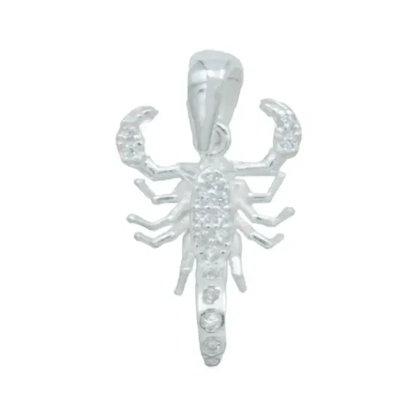 Dije Plata Ley .925 Alacrán con Zirconia Transparente - Imagen 1