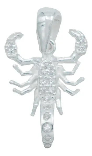 Dije Plata Ley .925 Alacrán con Zirconia Transparente - Imagen 1
