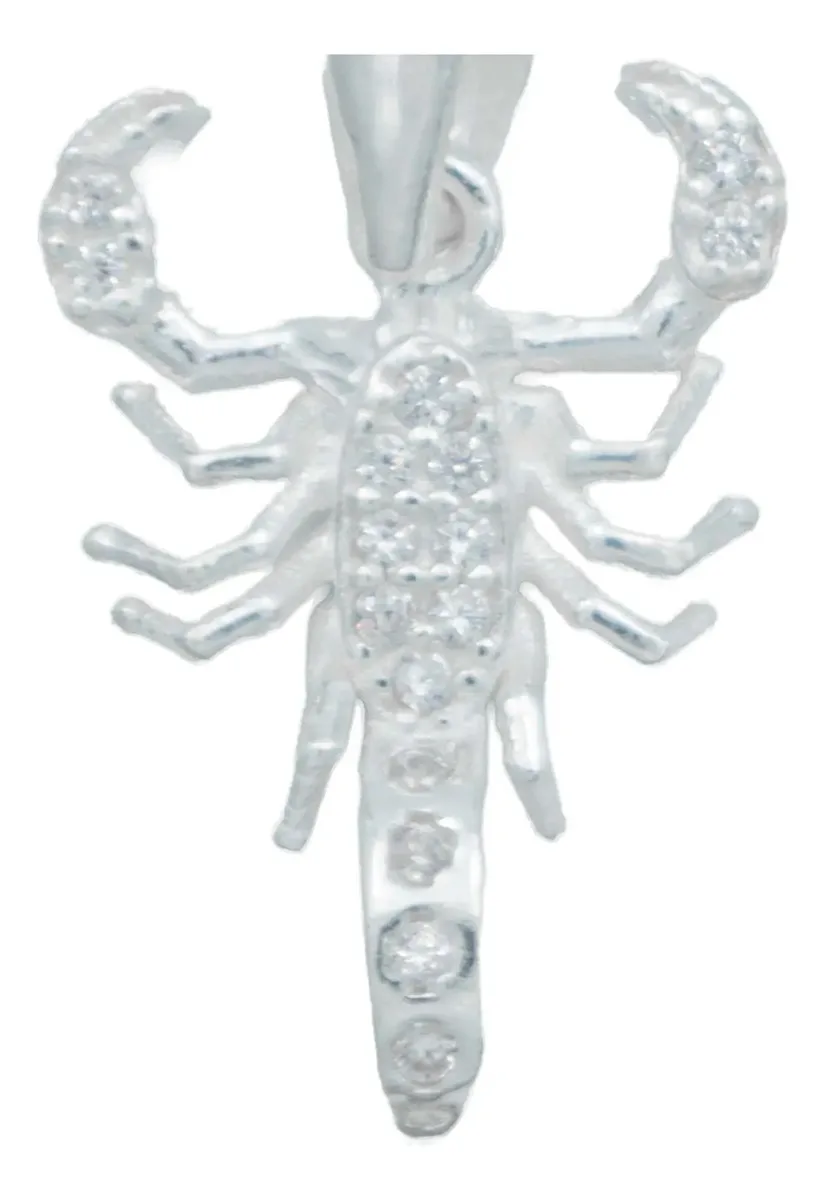 Dije Plata Ley .925 Alacrán con Zirconia Transparente - Imagen 1