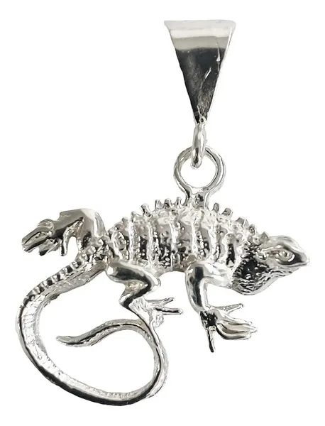 Dije Plata Ley 925 Diseño Iguana Artesanal Mexicana - Imagen 1