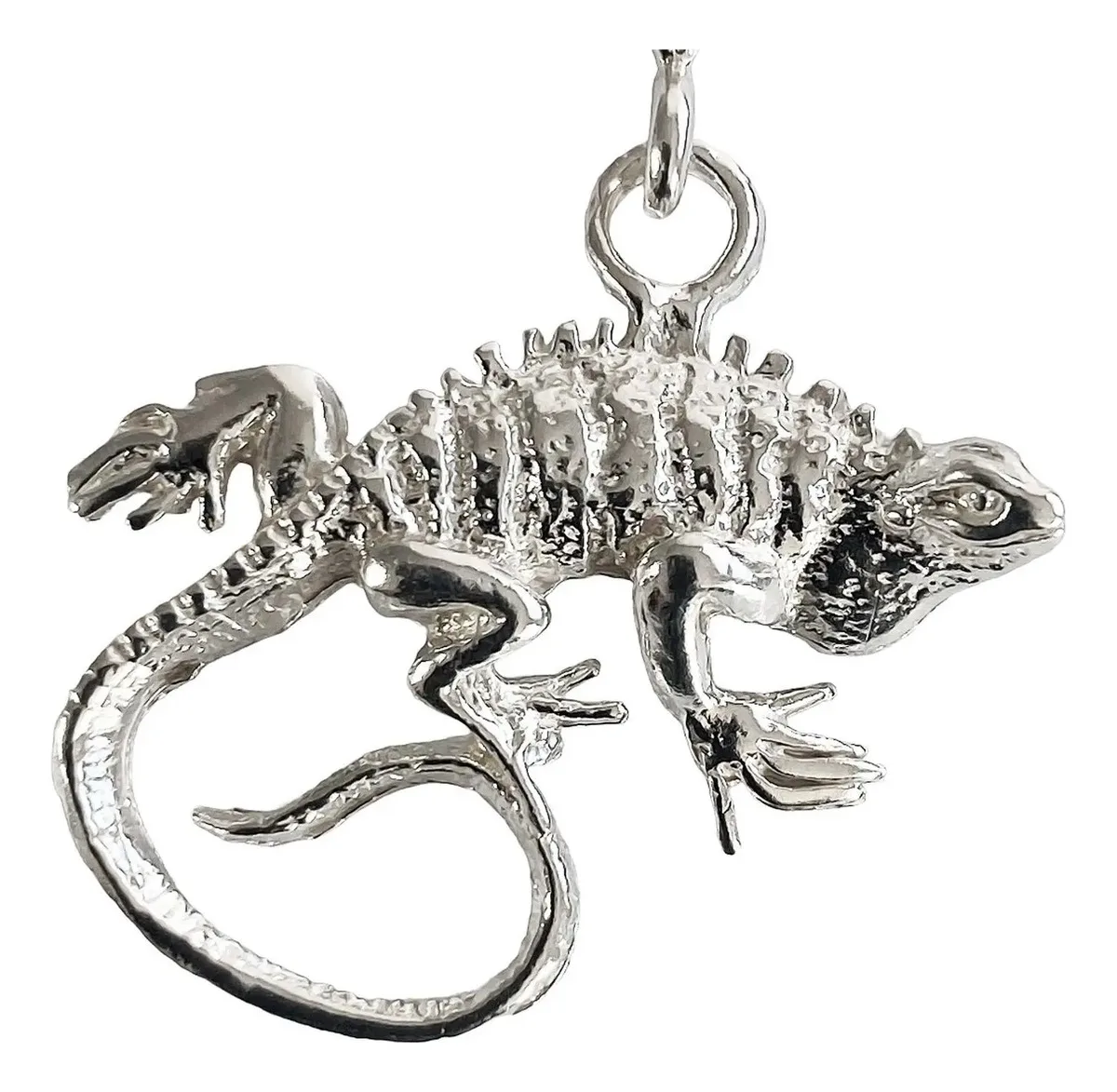 Dije Plata Ley 925 Diseño Iguana Artesanal Mexicana - Imagen 1