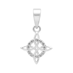 Dije Plata Ley .925 Nudo de Bruja con Zirconia Transparente - Imagen 1