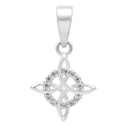 Dije Plata Ley .925 Nudo de Bruja con Zirconia Transparente - Imagen 1