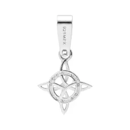 Dije Plata Ley .925 Nudo de Bruja con Zirconia Transparente - Imagen 2