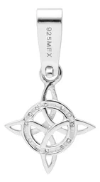 Dije Plata Ley .925 Nudo de Bruja con Zirconia Transparente - Imagen 2