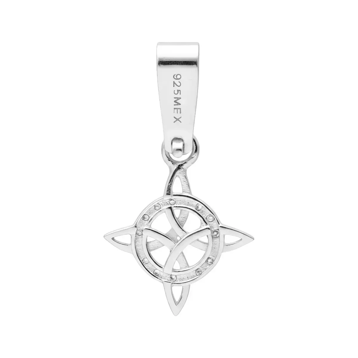 Dije Plata Ley .925 Nudo de Bruja con Zirconia Transparente - Imagen 2