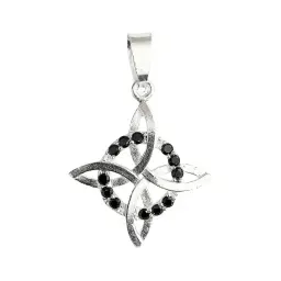 Dije Plata Ley 925 Nudo de Bruja Plano con Zirconia Negra - Imagen 1