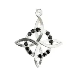 Dije Plata Ley 925 Nudo de Bruja Plano con Zirconia Negra - Imagen 2