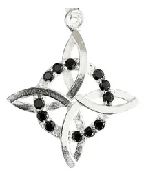 Dije Plata Ley 925 Nudo de Bruja Plano con Zirconia Negra - Imagen 2