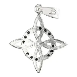 Dije Plata Ley 925 Nudo de Bruja Plano con Zirconia Negra - Imagen 3