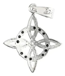 Dije Plata Ley 925 Nudo de Bruja Plano con Zirconia Negra - Imagen 3