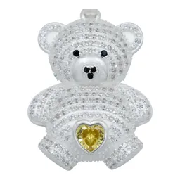 Dije Plata Ley 925 Osito Corazón con Zirconia Amarilla - Imagen 2