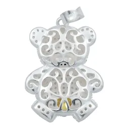 Dije Plata Ley 925 Osito Corazón con Zirconia Amarilla - Imagen 3