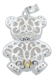Dije Plata Ley 925 Osito Corazón con Zirconia Amarilla - Imagen 3