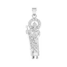 Dije Plata Ley 925 San Judas Tadeo con Zirconia - Imagen 1