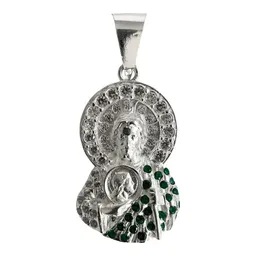 Dije Plata Ley .925 San Judas Tadeo con Zirconia - Imagen 1