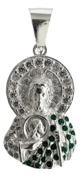 Dije Plata Ley .925 San Judas Tadeo con Zirconia - Imagen 1