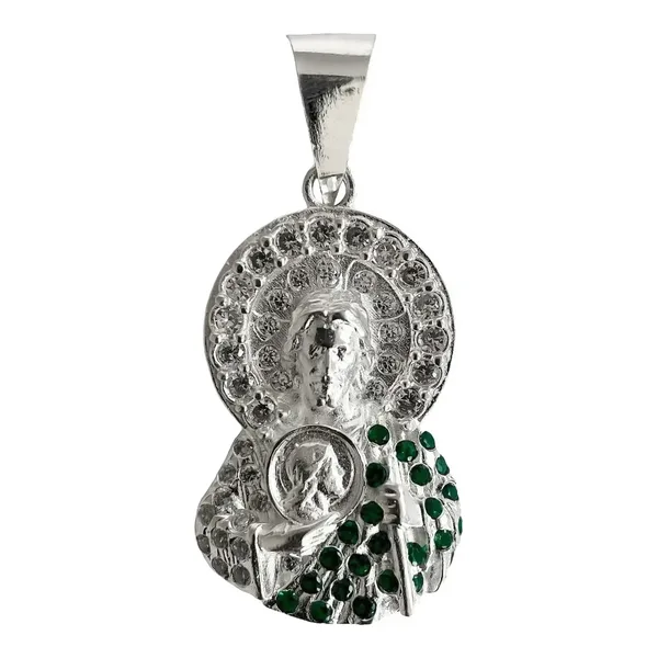Dije Plata Ley .925 San Judas Tadeo con Zirconia - Imagen 1
