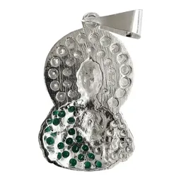 Dije Plata Ley .925 San Judas Tadeo con Zirconia - Imagen 2