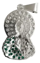 Dije Plata Ley .925 San Judas Tadeo con Zirconia - Imagen 2
