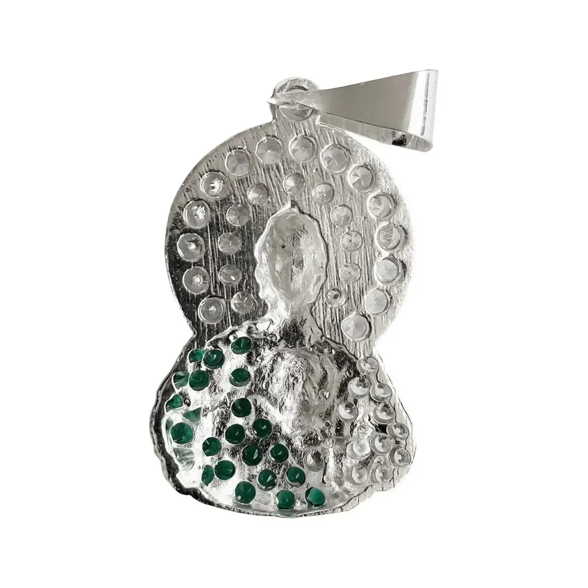 Dije Plata Ley .925 San Judas Tadeo con Zirconia - Imagen 2