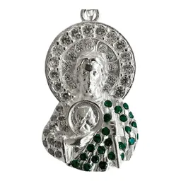 Dije Plata Ley .925 San Judas Tadeo con Zirconia - Imagen 3