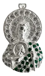 Dije Plata Ley .925 San Judas Tadeo con Zirconia - Imagen 3
