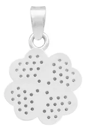 Dije Plata Ley .925 Trébol Cuatro Hojas con Zirconia - Imagen 2