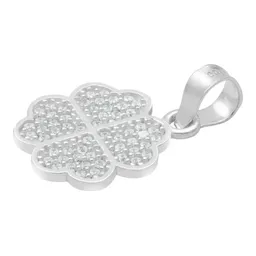 Dije Plata Ley .925 Trébol Cuatro Hojas con Zirconia - Imagen 4