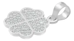 Dije Plata Ley .925 Trébol Cuatro Hojas con Zirconia - Imagen 4