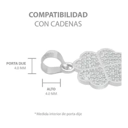 Dije Plata Ley .925 Trébol Cuatro Hojas con Zirconia - Imagen 6