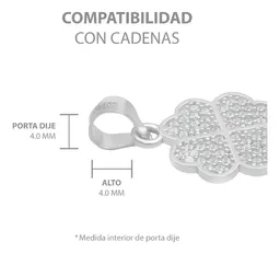 Dije Plata Ley .925 Trébol Cuatro Hojas con Zirconia - Imagen 6