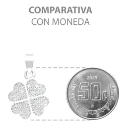 Dije Plata Ley .925 Trébol Cuatro Hojas con Zirconia - Imagen 8