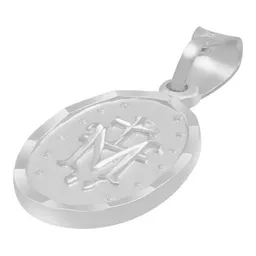 Dije Plata Ley 925 Virgen Milagrosa Doble Vista Diamantada Mate - Imagen 4